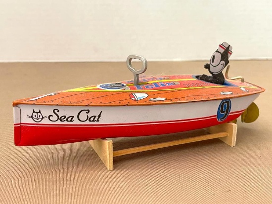 Vintage Felix the Cat Tin Wind Up Boat