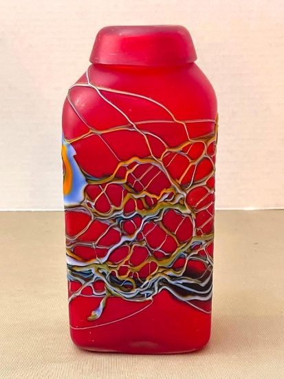 Vintage Azerbaijan Glassware Hand Blown Art Glass Vase