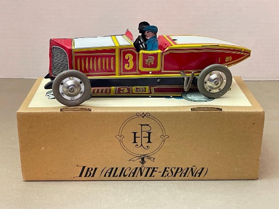 Vintage Spanish Ibi Tin Wind Up Car (1965) - Numbered