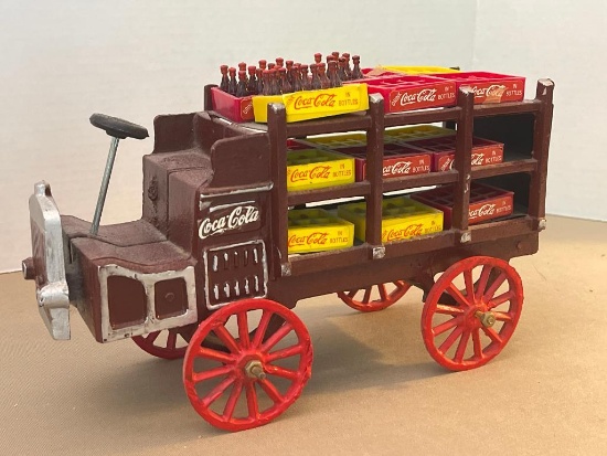 Vintage Cast Iron Coca Cola Wagon