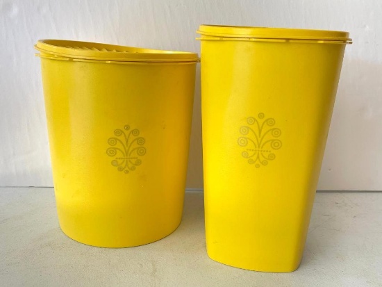 Pair of Vintage Tupperware Plastic Canisters