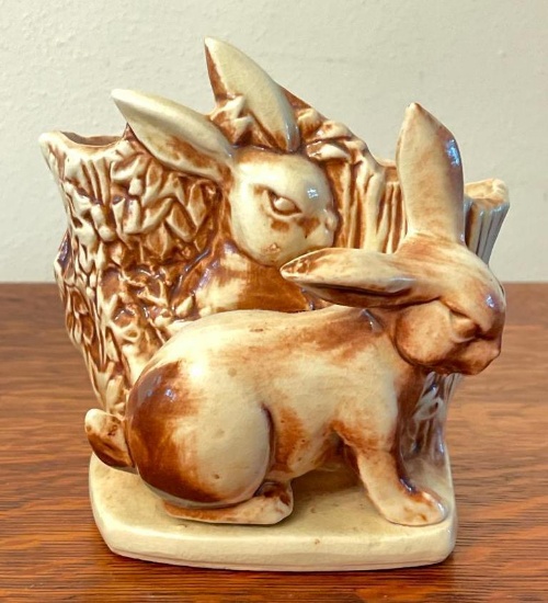 Vintage McCoy Ceramic Bunny Planter