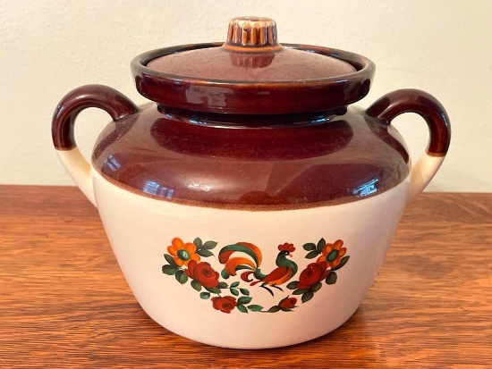 Vintage McCoy Pottery Rooster Bean Pot (#342)