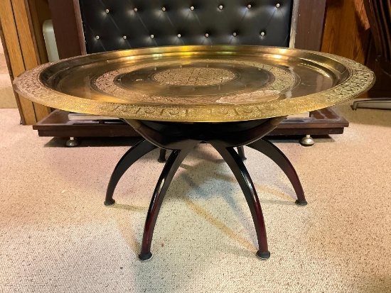 MCM Moroccan Brass Tray Table