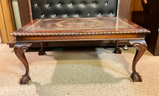Vintage Chippendale Carved Coffee Table