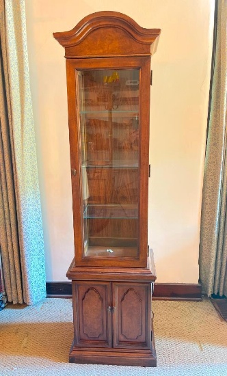 Vintage Lighted Curio Cabinet