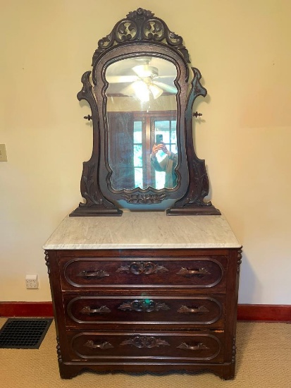 Antique Victorian Dresser with Mirror
