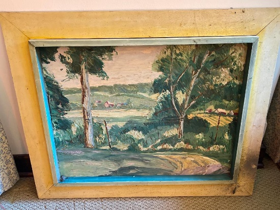 Vintage Framed Oil Painting on Canvas