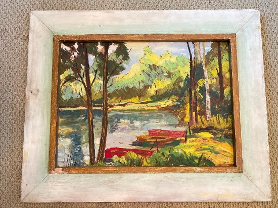 Vintage Framed Oil on Canvas Painting