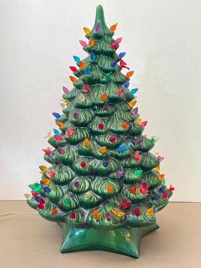 Vintage Lighted Ceramic Christmas Tree