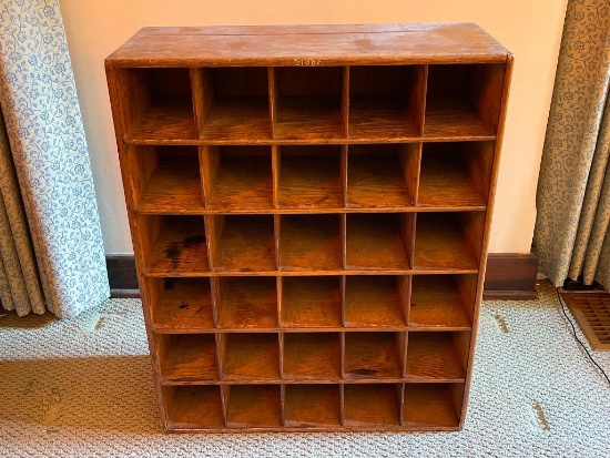 Antique Wooden Pigeonhole Cabinet