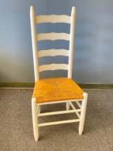 Painted Ladderback Rush Seat Chair