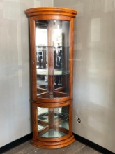 Corner Curio Cabinet with Glass Shelves