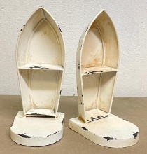 Faux Vintage Metal Boat Bookends