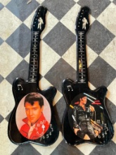 Pair of Resin Elvis Guitar Clocks
