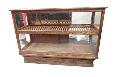 Oak Wooden Display Case with Mirrored back