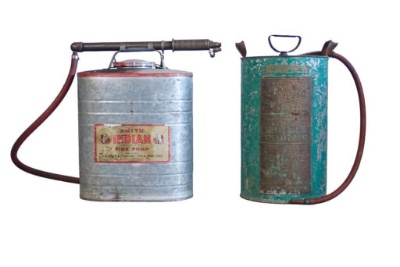 Smith Indian Fire Pump with Pyrene Steel Pump Tank and Extinguisher