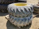 (2) 16.9 x 28 Tires w/ Rims & Fluid