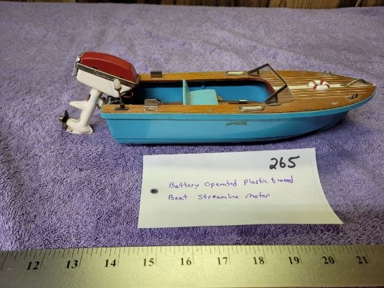 Battery Operated Plastic and Wood Boat