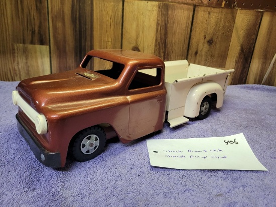 Structo Brown and White Stepside Pick-Up