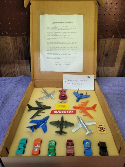 Midgetoys new old stock box with cars and airplanes