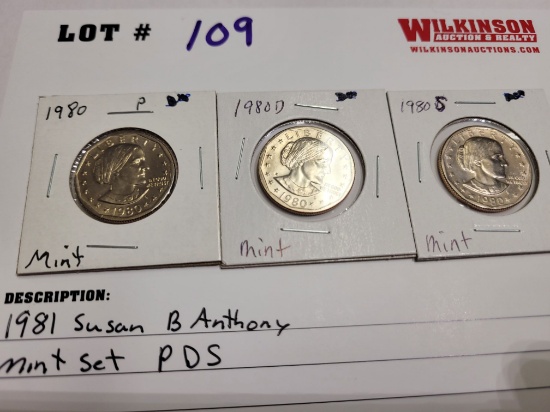 1981  "P", "D" & "S" Susan B Anthony (MINT Set)