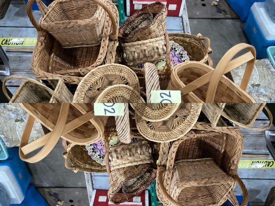 Large assortment of wicker baskets