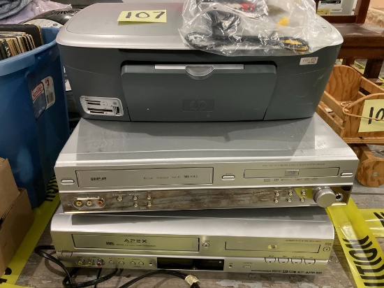 Printer and 2 VCR plus DVD players