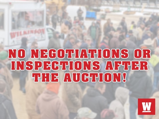NO NEGOTIATIONS OR INSPECTIONS AFTER THE SALE!