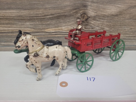 Cast Iron Horses and Wagon