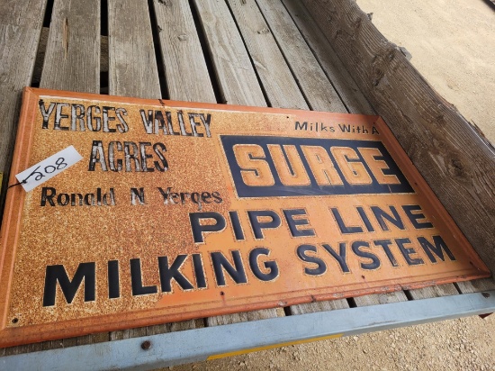Surge Pipe Line Milking System Sign