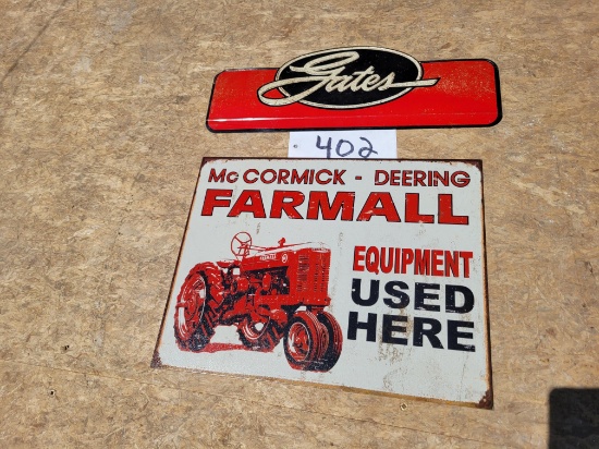 Gates and McCormick Deering Farmall Signs