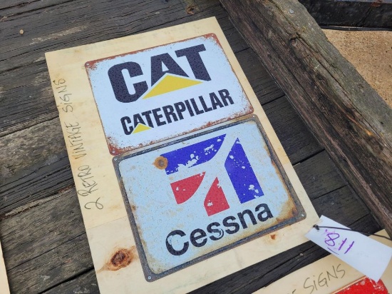 (2) Faux Retro or Vintage Signs