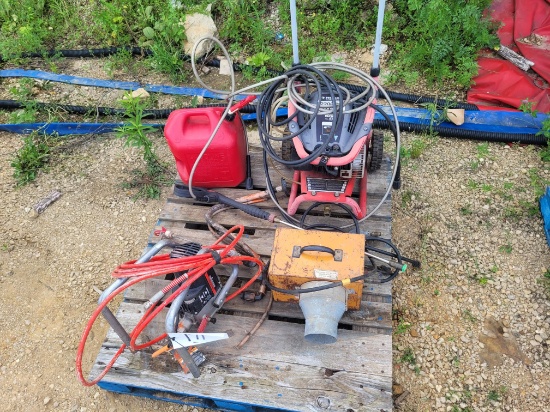 Skid of Gas Tank, Pressure Washer