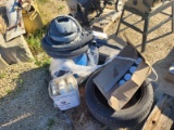 Skid of Shopvac,Tire, Tool Box
