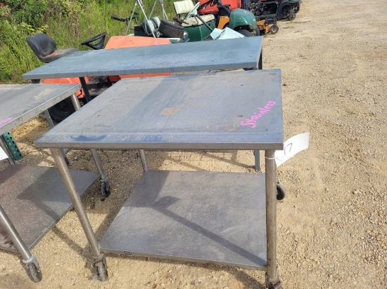 Stainless Steel Rolling Table Shop Bench