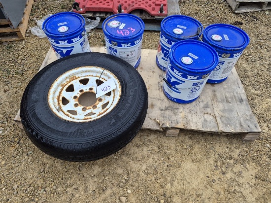 Liquid Concrete Dye & Spare Tire