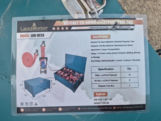 LandHonor Ratchet Tie Down Kit & Tool Box