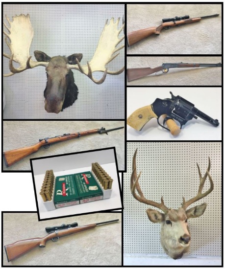 Firearms-Ammo, Wildlife Mounts, Knives-Swords MORE