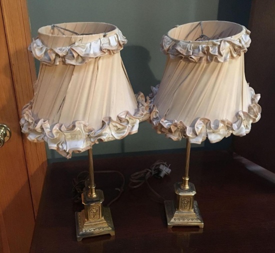 Matching vintage brass nightstand lamps (SPRING MILLS)