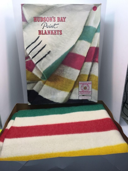 HUDSON BAY 6PT wool blanket (approx 100x90) /original box