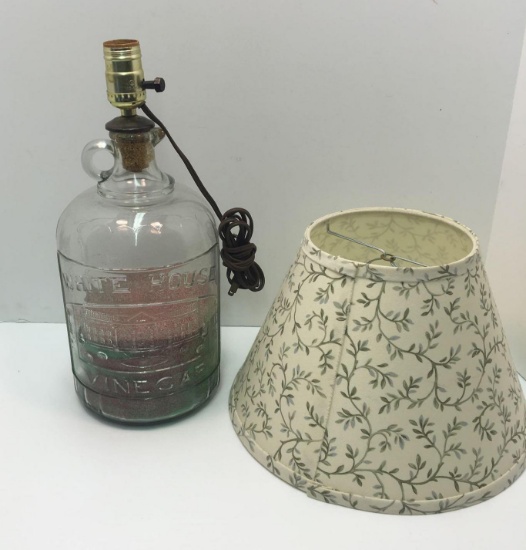 WHITE HOUSE VINEGAR jug made into lamp