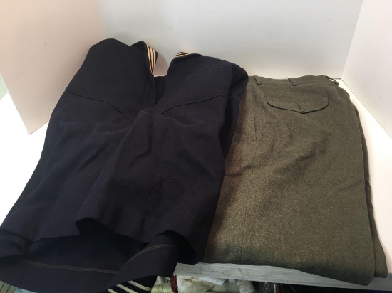 Vintage Army wool trousers, vintage wool/winter Navy blouse