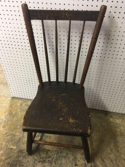 Vintage plank bottom wooden chair