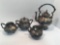 Silver plated teapot, creamer, 2- sugar bowls (1-lid)