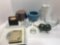 Coasters, vase, bowls, napkin holder, more