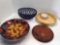 Wooden chip/dip plate, serving bowl, centerpiece basket