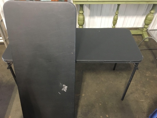 2- COSCO folding-leg tables (vinyl top)