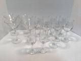 Stemware (wine glasses; champagne glasses, martini glasses)