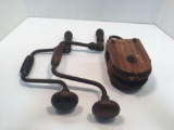 STARLINE wooden pulley, 2- vintage brace drills